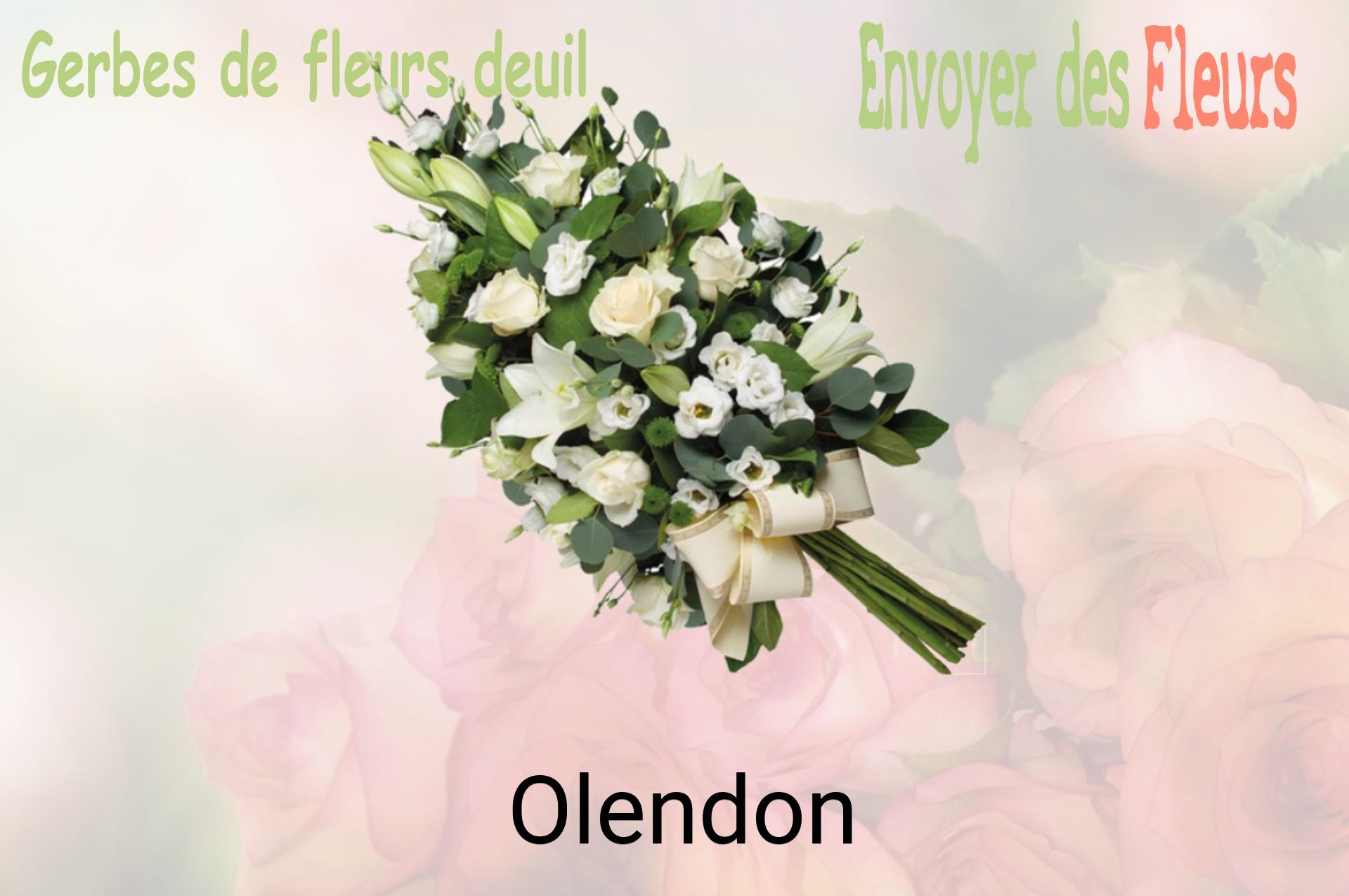 Gerbe de fleurs de deuil livrée à Olendon